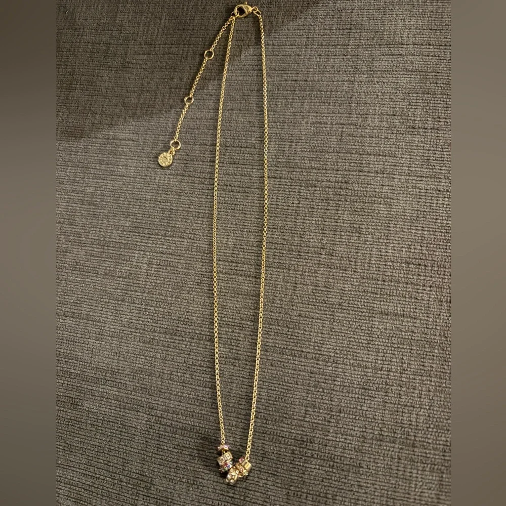 BaubleBar Elegant Multicolor Cluster Gold Pendant Necklace- NWT - Picture 2 of 5
